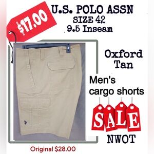 U.S. Polo Assn. Tan Cargo Shorts Classic Style